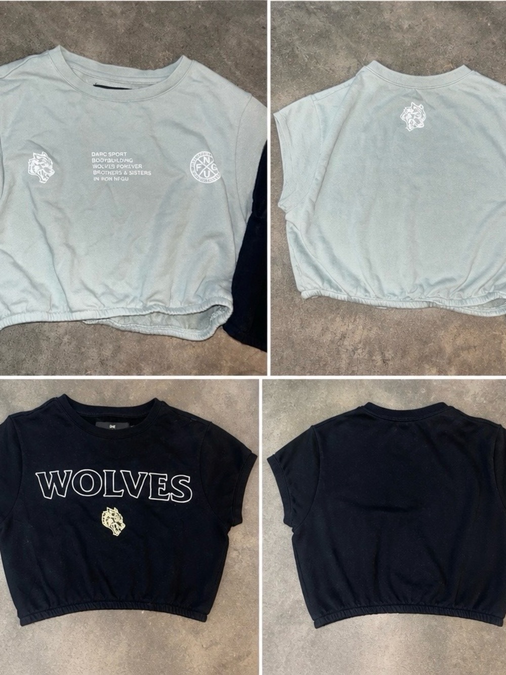 Darc Sport Light Blue & Black Cropped Graphic Tee Duo